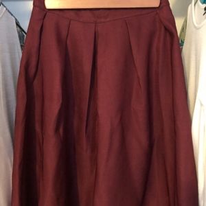 A-LINE Burgundy skirt.